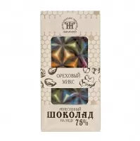 Ремесленный шоколад с ореховым миксом на меду 75%