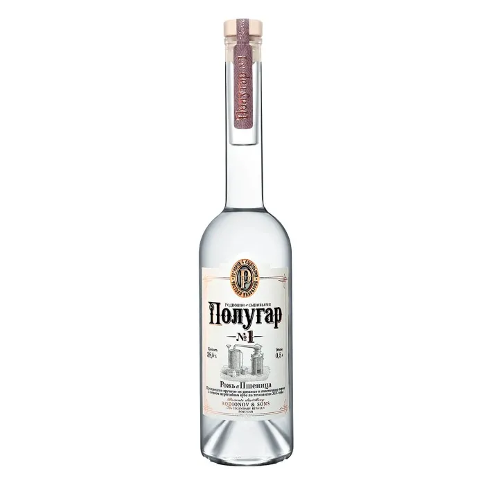 Водка Родионов с сыновьями ПОЛУГАР №1 ЗЕРНОВОЙ НАПИТОК  0.5 л, 