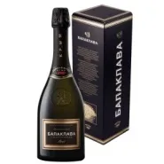 Вино игристое «Балаклава» ШАРДОНЕ в темной подарочной упаковке