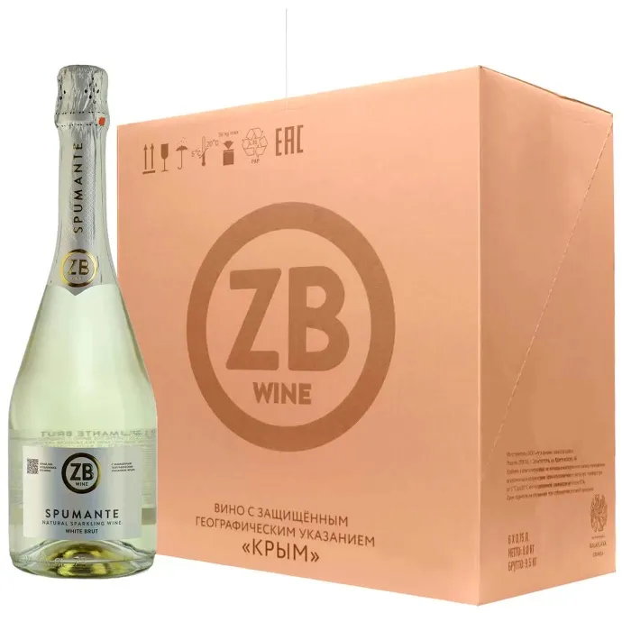 Вино игристое белое брют ZB Spumante 2023 (6 шт.)
