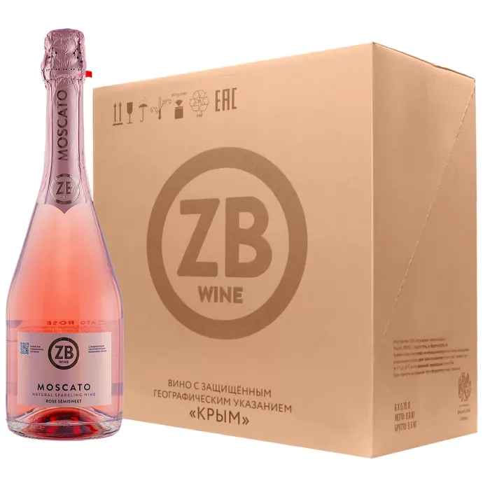 Вино игристое ZB Moscato Розе Semisweet 2023 (6 шт.)