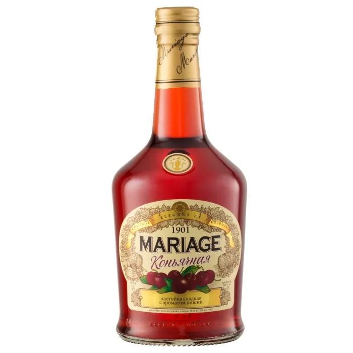 Настойка вишневая коньячная сладкая MARIAGE 23% 0.5л, 