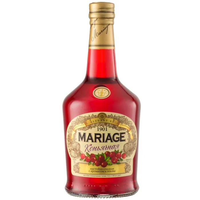Настойка клюквенная коньячная сладкая MARIAGE 23% 0.5л, 